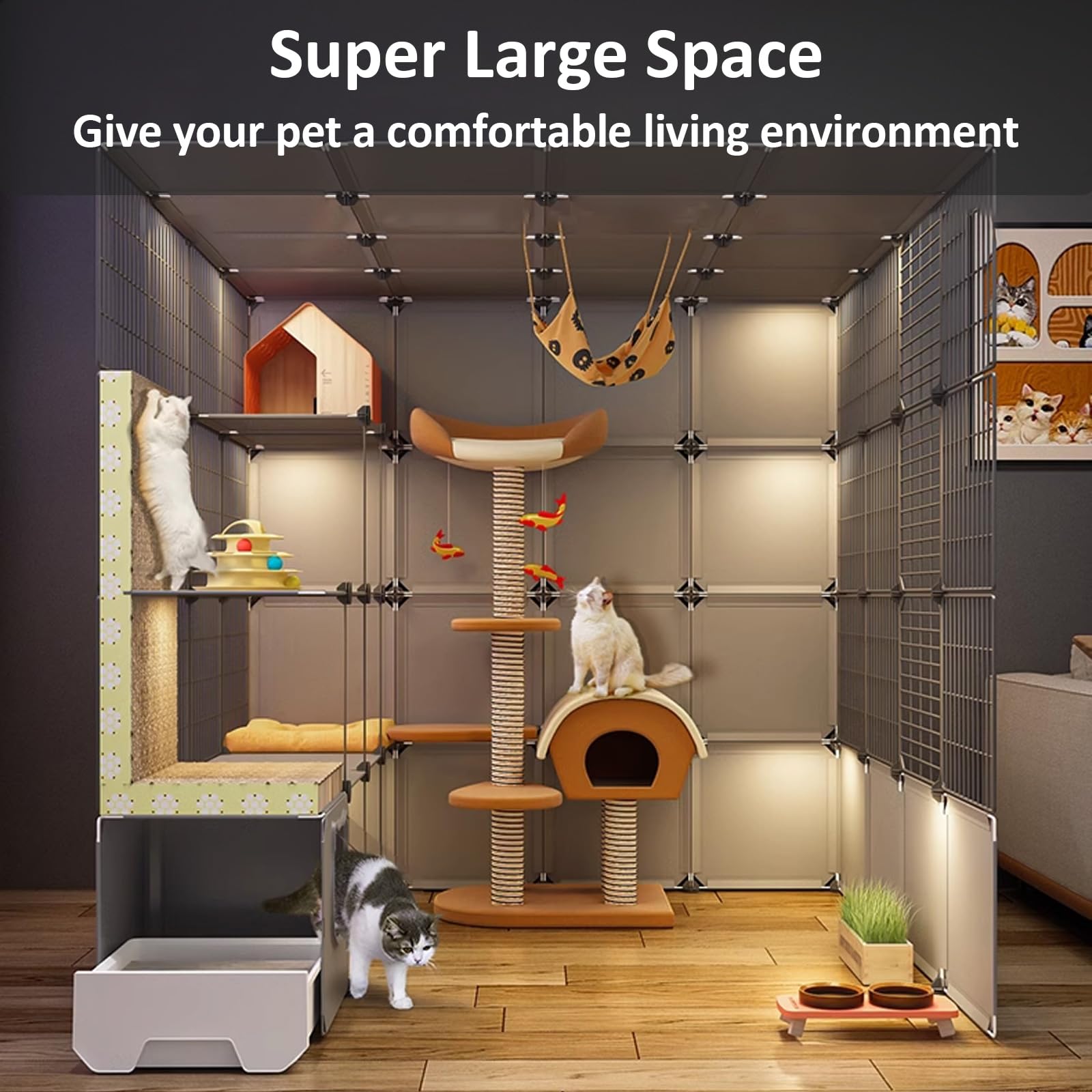 キャティオ、、ペットゲージ　 Amazon.co.jp: RTTZBOZ 猫ケージ 屋内用 キャティオ DIY 猫囲い 金属製